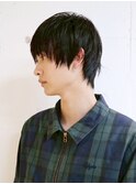 ブルーブラックスパイキーショート韓国マッシュ_ba551572