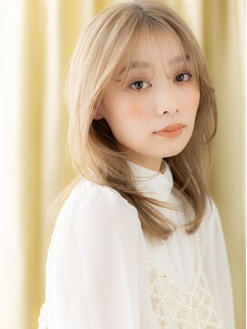 透明感全頭ブリーチハイレイヤーウルフカットY戸田公園10代20代