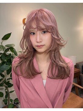 ハーパーズ 渋谷(harpers) ピンクベージュデザインカラーフェイスレイヤーカット