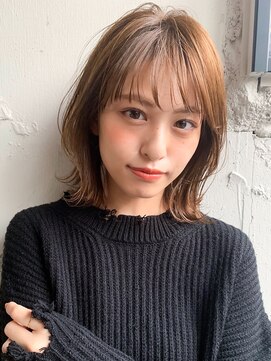 キリ 表参道(kyli) ボブルフ大人かわいいピンクベージュ薄めバングくびれモテ髪