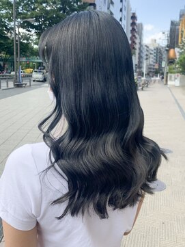 アイティーバイアルバム 下北沢店(IT by ALBUM) ディープブルーブラック_外ハネボブセクションカラー_ba393191