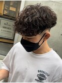 波巻きスパイラルパーマツーブロックツイストスパイラルパーマ