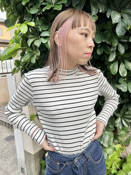 チュダック(ChuDuck) 韓国風《インナーピンク》ハイトーン/ケアブリーチ/ダブルカラー