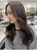 チョコレートブラウンカラー 韓国ヘア レイヤーカット
