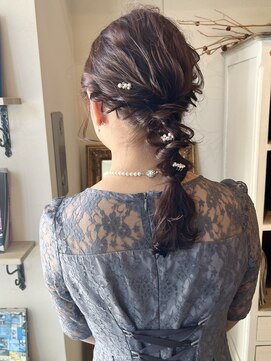 ヘアーデザイン シュシュ(hair design Chou Chou by Yone) ダウンアレンジ/あみおろし/お呼ばれヘア/ゆるふわ