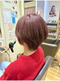 【白髪ぼかし】モーブピンク/ハンサムショート
