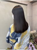 くびれヘア/暗めカラー/アプリコットオレンジ/縮毛矯正