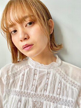 フィルムス 田町芝浦(FILMS) ミニウルフレイヤーカット顔周り前髪韓国ミディアムロング/田町