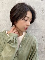 ユアーズヘア 神楽坂店(youres hair)&nbsp;小顔ショート　ハンサムショート　センターパート　ミニボブ