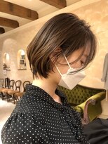 ビュートリアム265(BEAUTRIUM 265)&nbsp;丸みショート 丸みボブ 前髪長めショート アッシュベージュ 銀座