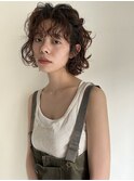 ボブパーマ/ボブアレンジ/簡単ヘアアレンジ/くせ毛風パーマ
