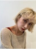\垢抜けショートボブ/ハイトーンカラー×ブリーチ