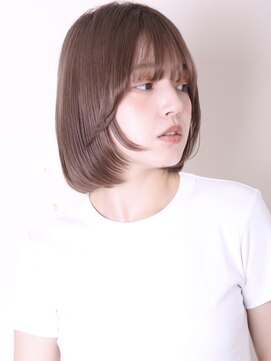 ヨファヘアー 岡本店(YOFA hair) デザインカラーレイヤーカットウェットヘアオリーブベージュ0705