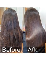 スリーク(SLEEK)&nbsp;SLEEK式髪質改善【縮毛矯正】ビフォーアフター　表面