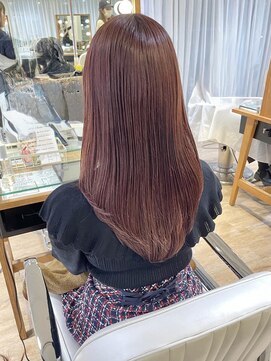 テトラ バイ ネオリーブ 横浜西口店(tetra by neolive) チェリーピンク ブリーチ無しカラー 暖色カラー ロング横浜★