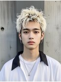 ブリーチ/スペインカール/スパイキーショート/ブルーブラック
