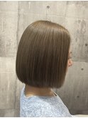 ショートボブミルクティーカラー髪質改善 赤坂見附