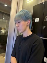 インク サカエ(inq sakae)&nbsp;ブリーチ2回ハイブリーチカラー/アクアブルー/メンズマッシュ