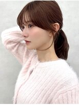 エジョン 三鷹店(Aejon)&nbsp;顔まわりレイヤーカット姫カットレイヤーアプリコットオレンジ