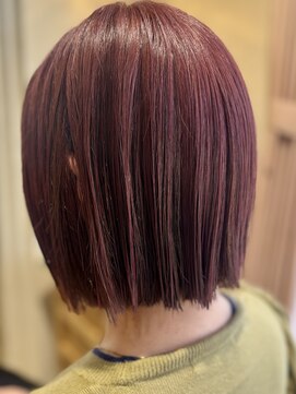 白髪ぼかしアンブレラカラー バーガンディ　ローコントラスト