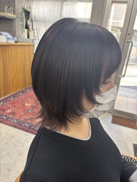 ウルフカット/ヘーゼルグレージュ/ハイレイヤーウルフ