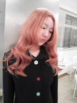 229&nbsp;coral pink / ブリーチカラー レイヤーカット　ピンクカラー