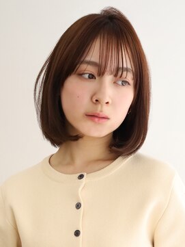 アース 焼津店(HAIR&MAKE EARTH) 切りっぱなしボブ×くすみナチュラルブラウン
