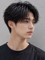 ソウル 福山駅前店(SOUL.)&nbsp;ニュアンスパーマ センターパート 黒髪 メンズパーマ 20代 福山