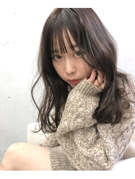 ラブクロムトーキョー オモテサンドウ(LOVECHROME OMOTESANDO) 韓国風ストレートバングのくびれヘア☆メルティカラーブラウン