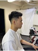サマーフェードかきあげバーバースタイル