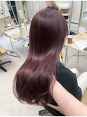 髪質改善カラーの艶ピンク