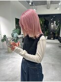 アッシュグレーボブ ヘアアレンジプードルパーマロングヘア