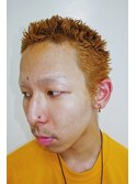 メンズカットアップバングハイトーンスパイキーショート