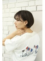 エン(en,)&nbsp;丸みショートボブくすみカラーオリーブベージュ