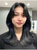 韓国風レイヤーカット顔まわりくびれオルチャン堀江