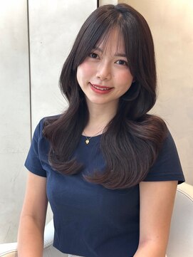 ザックラフィネ(ZACC raffine) くびれヘア/縮毛矯正/2wayバング/前髪カット/くすみベージュ