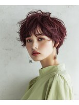 バグズ ヘアデザイン 桔梗が丘店(Baguz HAIR DESIGN)&nbsp;くびれショート×ワインレッドカラー