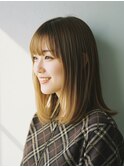 ミディアムヘアー/チャコールグレー/髪質改善/縮毛矯正/越谷