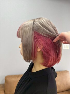 リシャルム 新保店(Re charme) 【コントラスト重視】全頭ブリーチ×インナーカラー