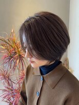 リベラル(liberal)&nbsp;オリーブブラウン かきあげショートボブ【20代/30代/40代】