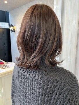 キャアリー(Caary) 福山人気20代30代ミディアムくびれボブ外はねショコラベージュ