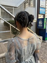 スーリール 福岡別府店(Sourire) カチモリ ツインアレンジ お呼ばれヘアセット 城南区美容室