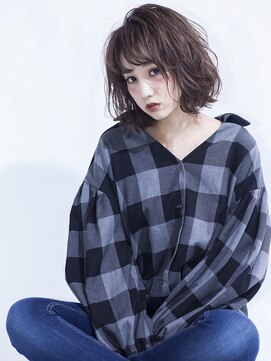 メノン 茨木店(Menon) 無造作カール　イルミナカラー　モードボブ