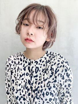 アルバム 銀座(ALBUM GINZA) アンニュイボブ_耳かけウェーブパーマフォギーベージュ_77300