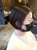 メルジュール(MelJour)&nbsp;前髪なしショートボブ/ノームコア/イヤリングカラー