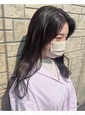 ラベンダーグレージュ　暗髪　トリートメント