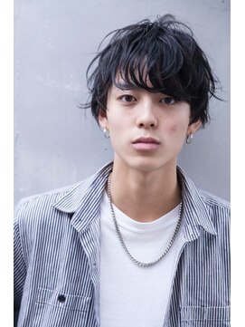 ケアリー 浦和美園(Carelly) ツイストパーマ七三オールバックマッシュウルフスリークショート