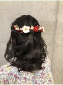 和装ヘアアレンジ 着物 ヘアセット ハーフアップ