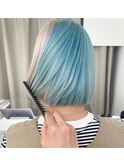 two-tone white×water blue