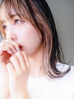 アースモード 亀戸店(EARTH Mode) 20代30代伸ばしかけインナーカラーピンクベージュ外ハネ無造作